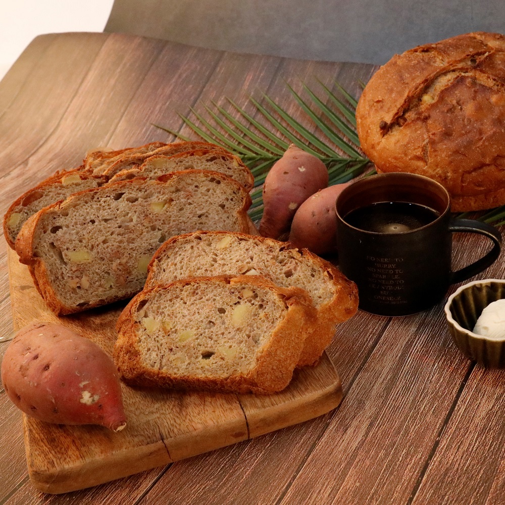 봄내 시골 고구마빵 통밀빵 깜빠뉴 880g ( 군고구마로 만든 비건빵 샌드위치 치아바타 모닝빵 단백질 프로틴 통밀식빵 )